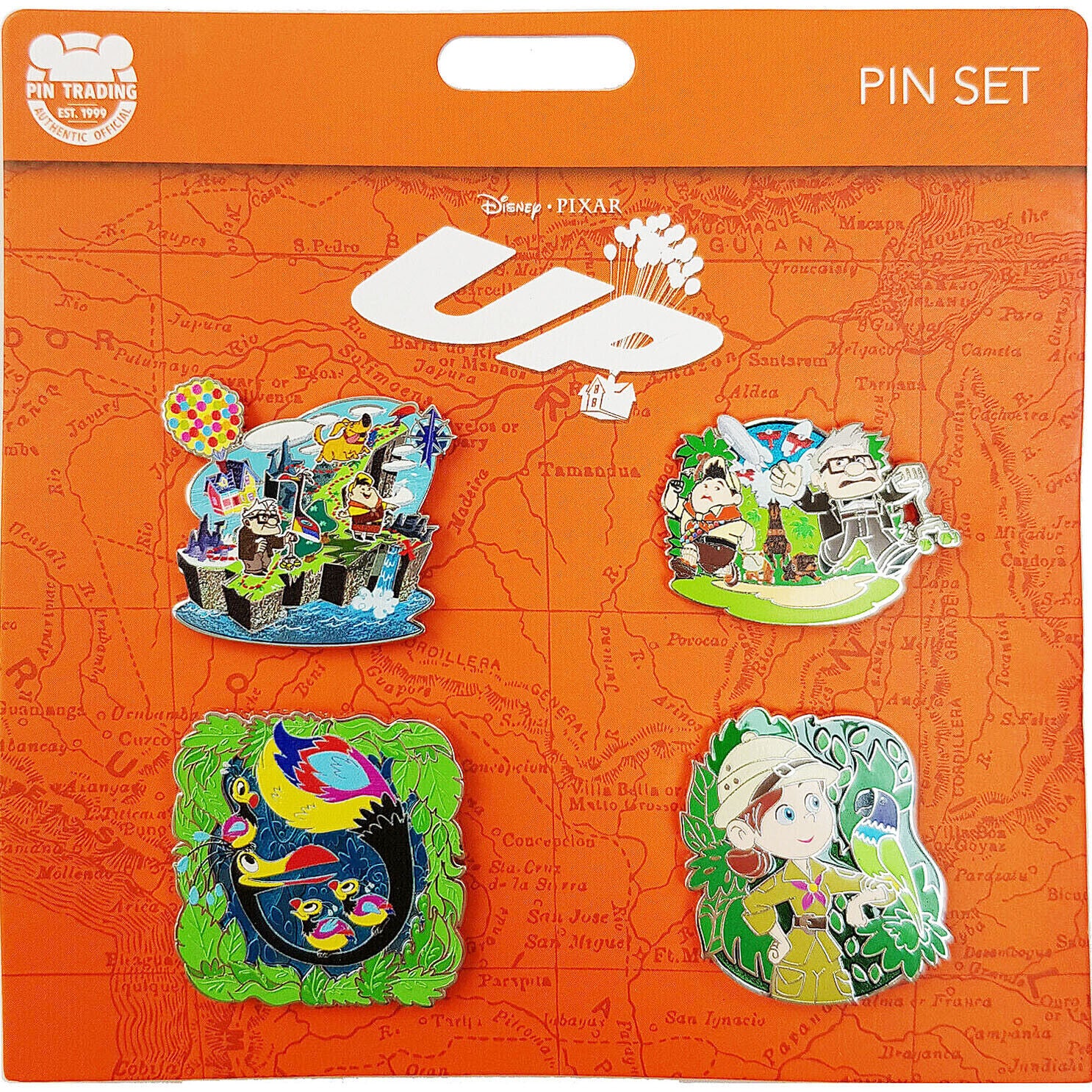 Disney Parks Pixar Up Carl Ellie Russell Dug 4 Pin Badge Trading Set ...