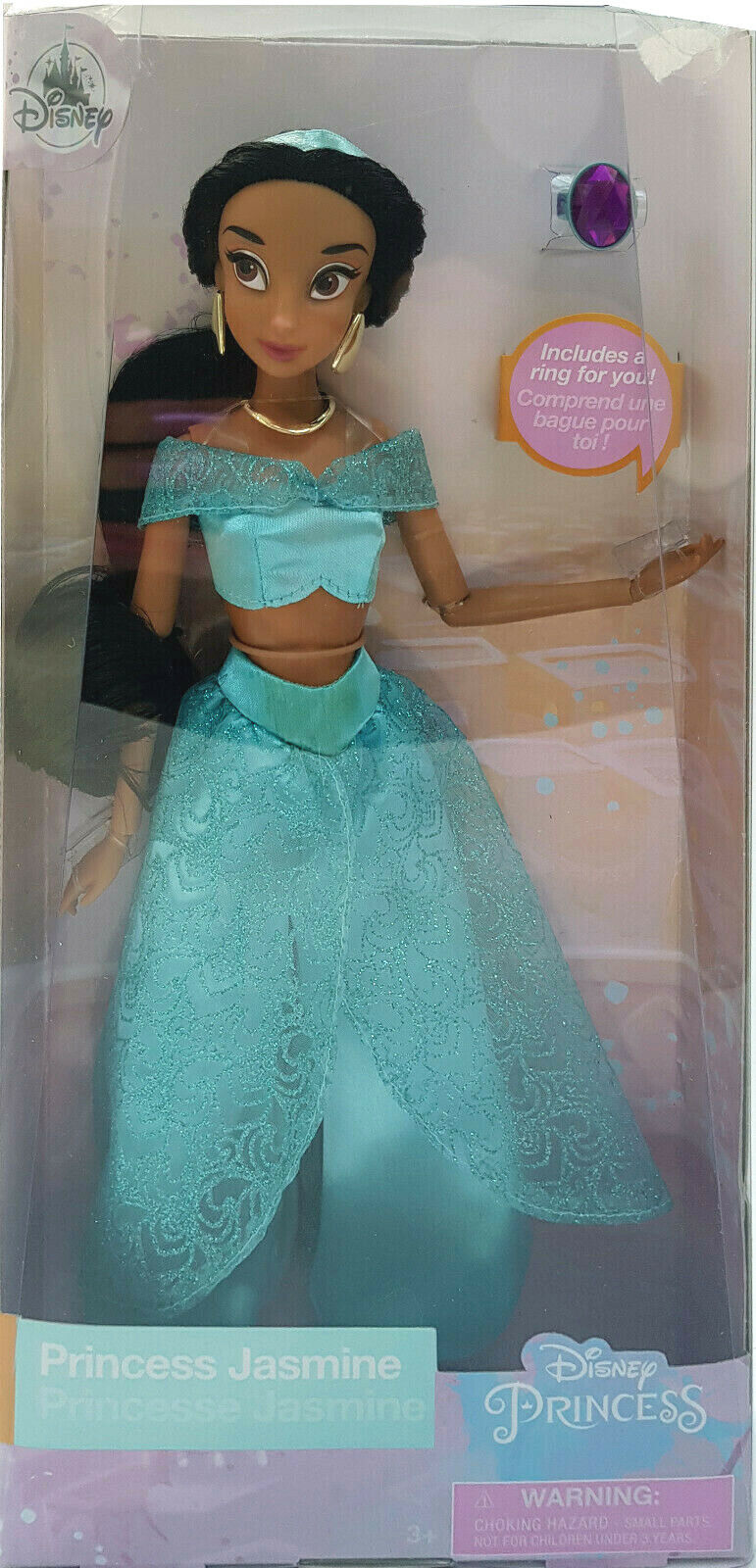 Disney Store Aladdin Princess Jasmine Classic Doll With Ring Toy Figure ...