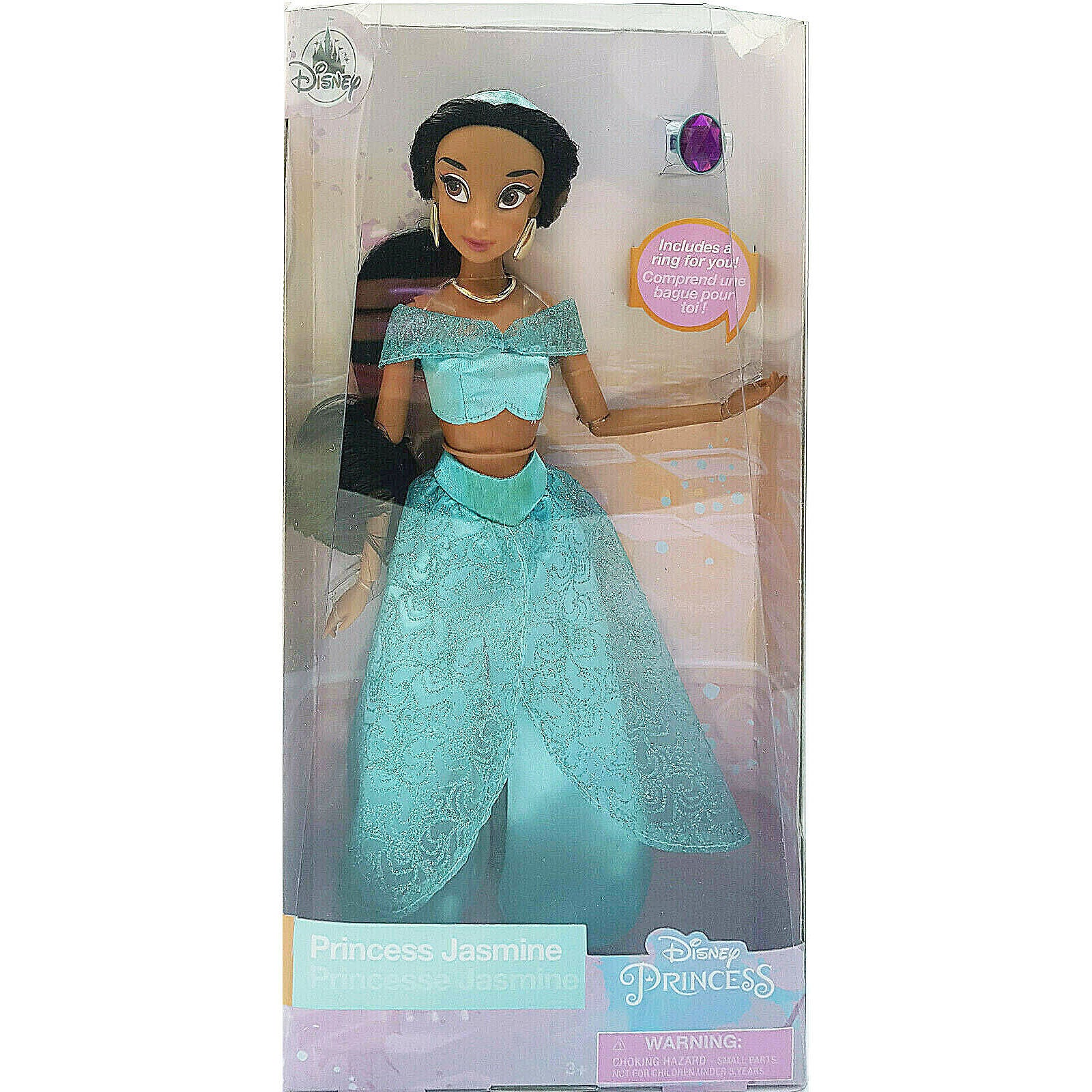 Disney Store Aladdin Princess Jasmine Classic Doll With Ring Toy Figure ...