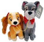 Disney Store Lady & The Tramp Eating Spaghetti Plush Soft Cuddly Toy Set