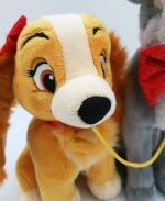 Disney Store Lady & The Tramp Eating Spaghetti Plush Soft Cuddly Toy Set