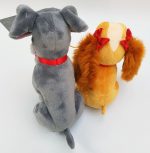 Disney Store Lady & The Tramp Eating Spaghetti Plush Soft Cuddly Toy Set