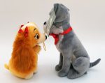 Disney Store Lady & The Tramp Eating Spaghetti Plush Soft Cuddly Toy Set