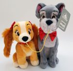 Disney Store Lady & The Tramp Eating Spaghetti Plush Soft Cuddly Toy Set