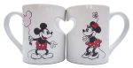 Disney Store Mickey & Minnie Mouse Heart Cut Out Mug Set