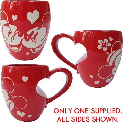 Disney-Store-Mickey-Minnie-Mouse-Heart-Shaped-Handle-Mug-5761 Disney Store Mickey & Minnie Mouse Heart Shaped Handle Mug