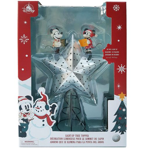 Disney Store Mickey & Minnie Mouse Walts Holiday Lodge Light Up Christmas Tree Topper