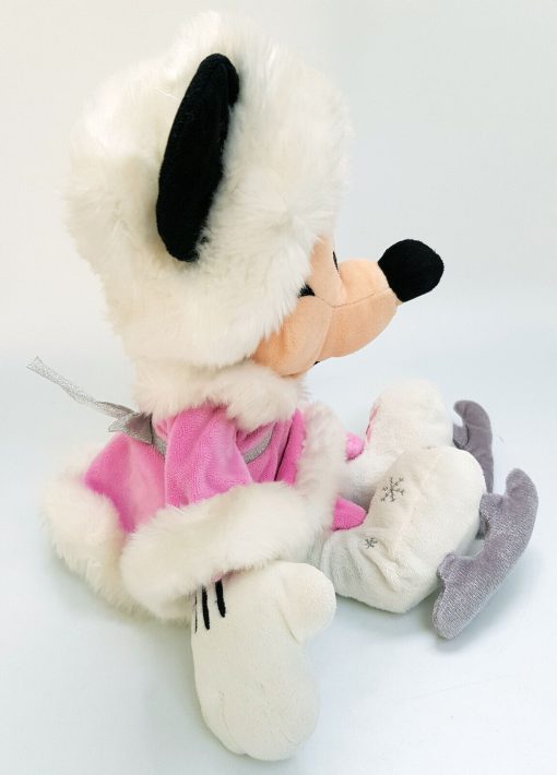 Disney Store Minnie Mouse Stamped Ice Skating Plush Soft Cuddly Toy