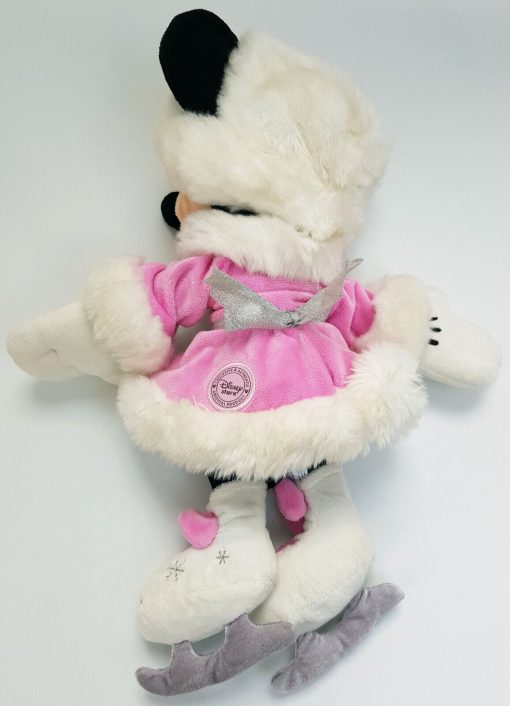 Disney Store Minnie Mouse Stamped Ice Skating Plush Soft Cuddly Toy