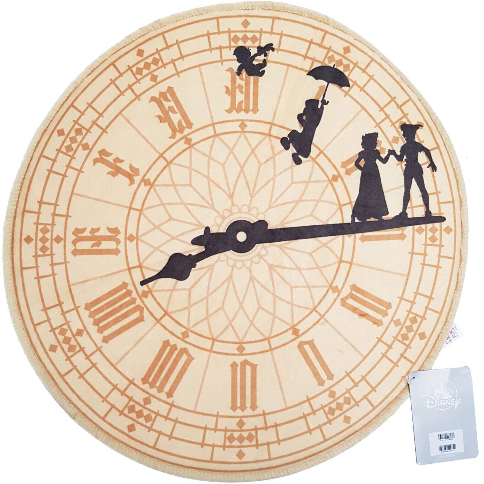 Disney Store Peter Pan 70th Anniversary Big Ben Clock Rug 52cm Diameter