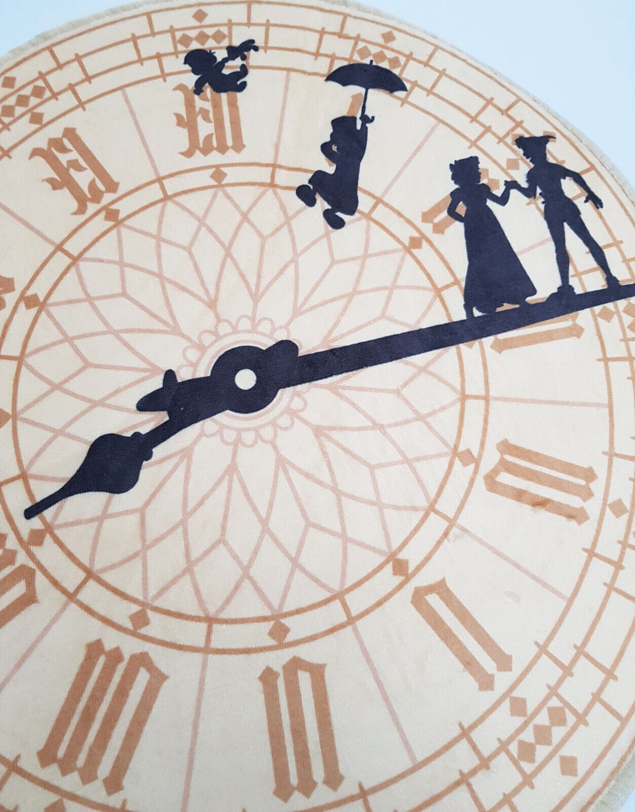 Disney Store Peter Pan 70th Anniversary Big Ben Clock Rug 52cm Diameter