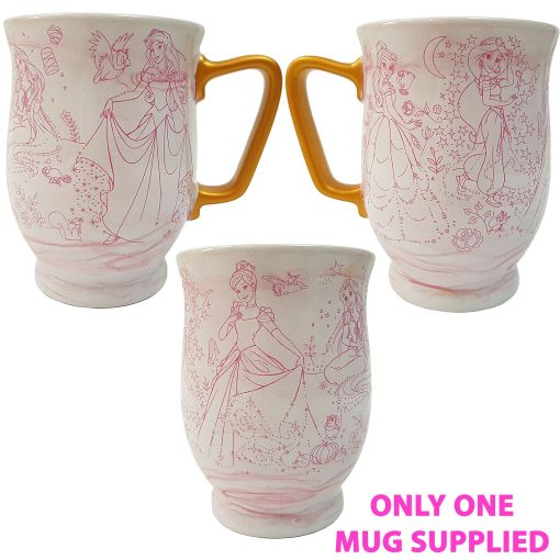 Disney Store Princess Pink Sketch Drawings Mug