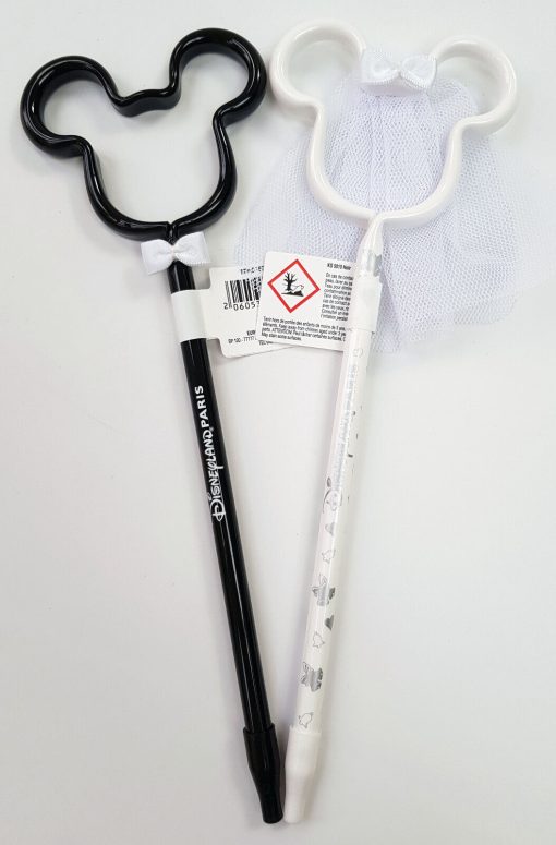 Disneyland Paris Mickey & Minnie Mouse Head Bride & Groom 3D Shaped Pens