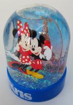 Disneyland Paris Mickey & Minnie Mouse Plastic Snowglobe