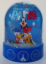 Disneyland Paris Mickey & Minnie Mouse Plastic Snowglobe