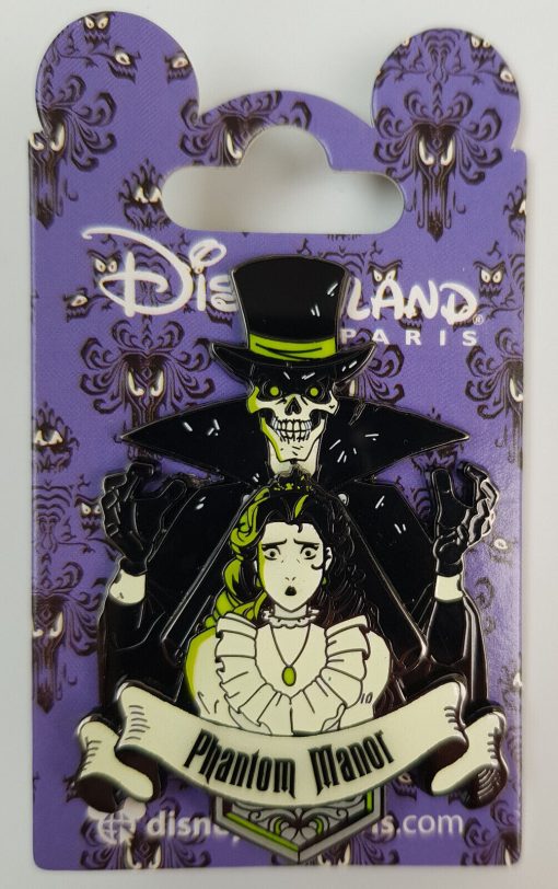 Disneyland Paris Phantom Manor Skeleton Bride Glow In The Dark Pin Trading Badge
