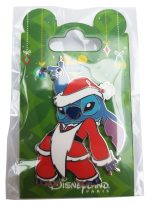 Disneyland Paris Stitch In Santa Costume Christmas Pin Trading Badge