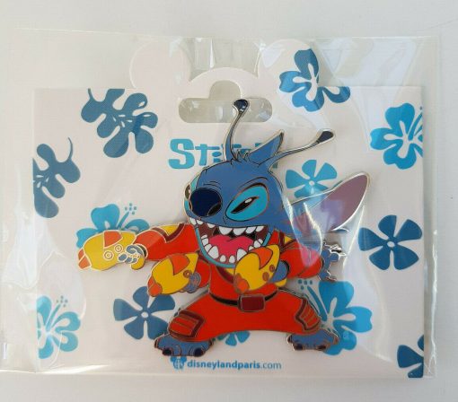 Disneyland Paris Stitch In Spacesuit With Guns Pin Trading Badge