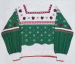 Next Disney Mickey & Minnie Mouse Ice Skating Green & Cream Christmas Jumper M Medium