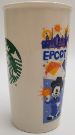 Starbucks Disney World Epcot Ceramic Travel Mug Tumbler 12oz With Splash Guard Lid