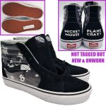 Vans Disney Mickey Mouse Plane Crazy Sk8-Hi Top Trainers Adult UK Size 6.5