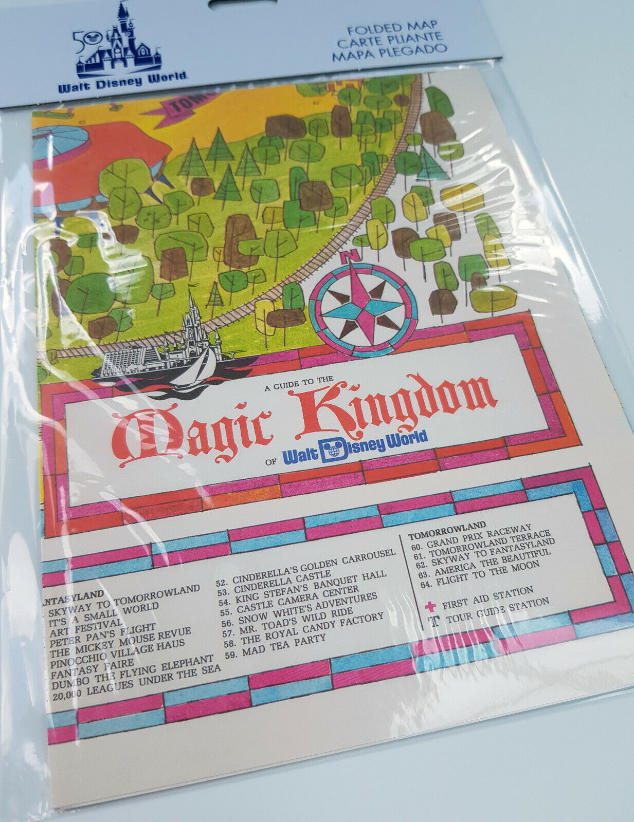 Walt Disney World Park Magic Kingdom Map 50th Anniversary Vault - Shop ...