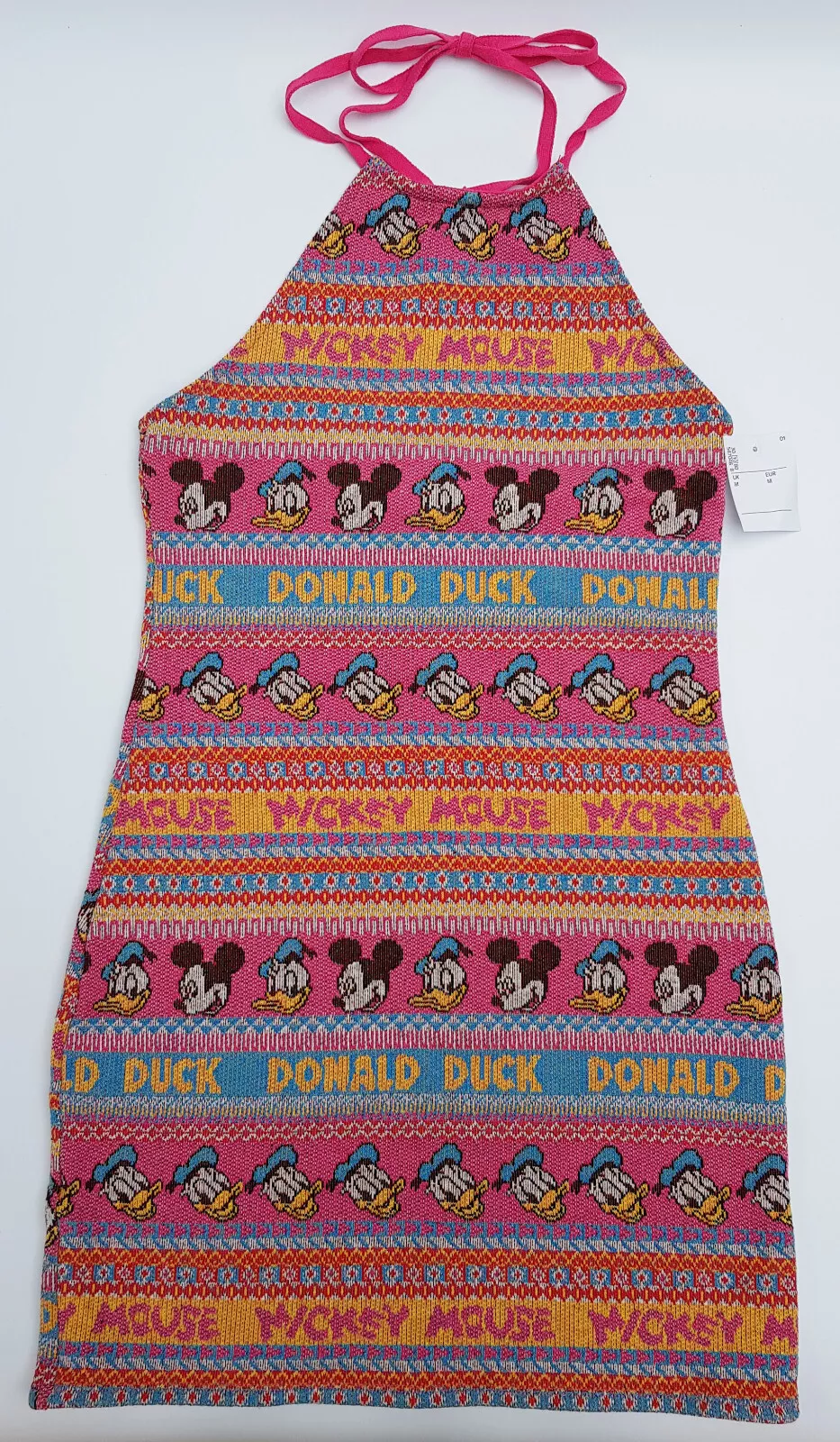 Zara Disney Mickey Mouse & Friends Short Stretch Knit Halterneck Bodycon Dress - Image 4