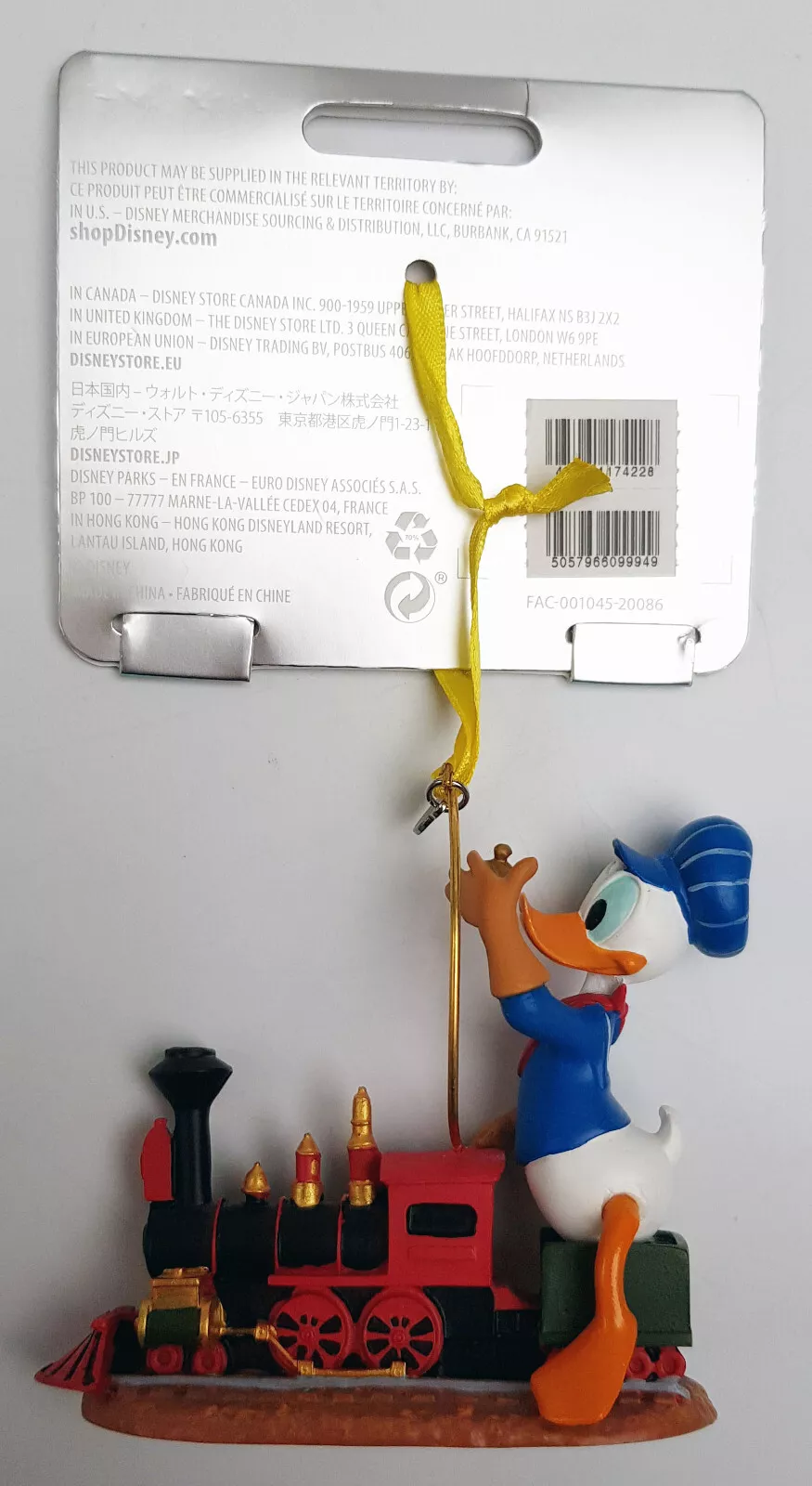 Disney Store Donald Duck Steam Train Driver Christmas Tree Decoration - Image 4