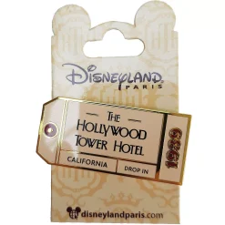 Disneyland Paris Tower Of Terror Ticket Tag Label Pin Trading Badge