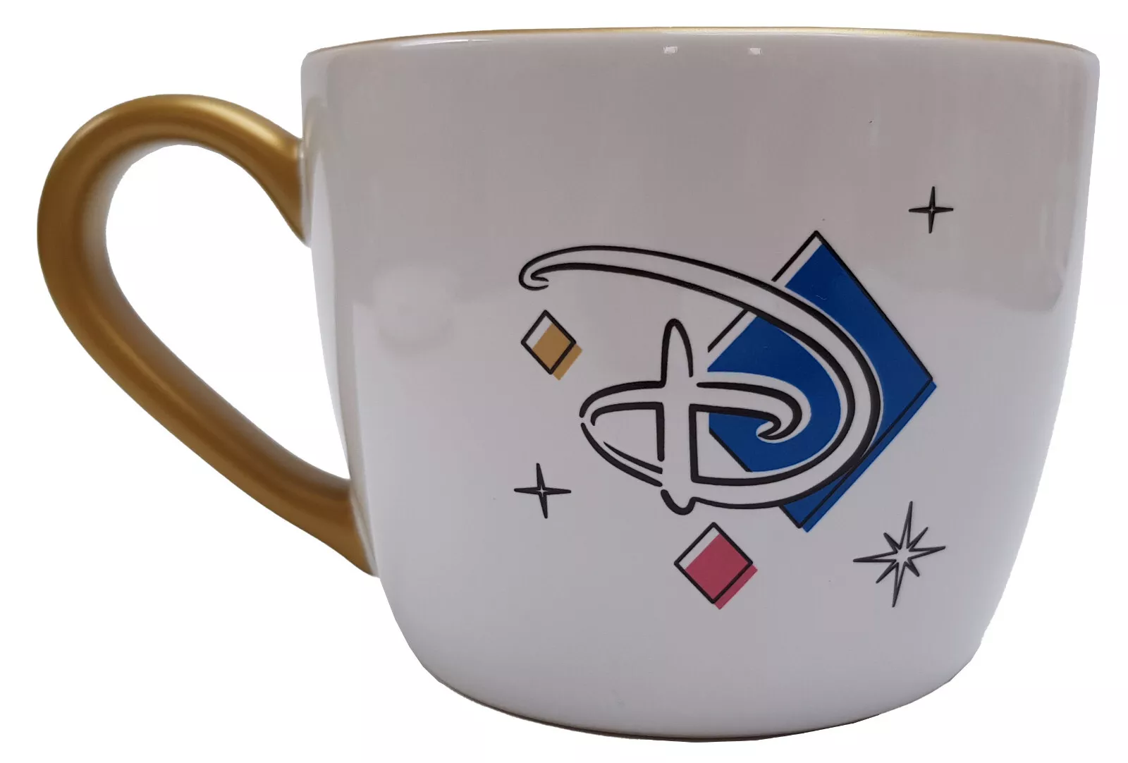 Disneyland Paris Coffee Mug Cup With Castle Interior Pattern & Gold Handle - Image 3