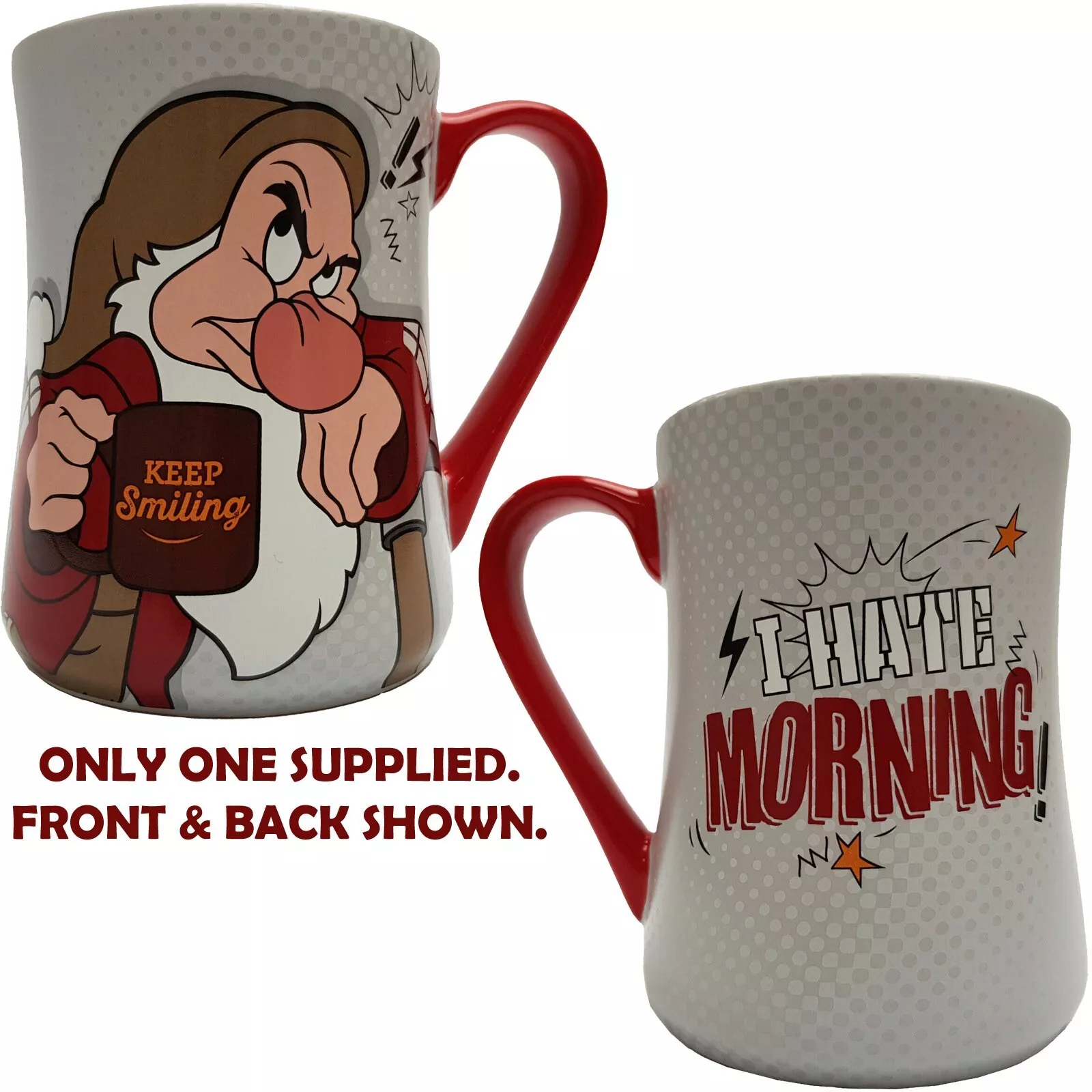 Disneyland Paris Seven Dwarfs Grumpy I Hate Morning Mug