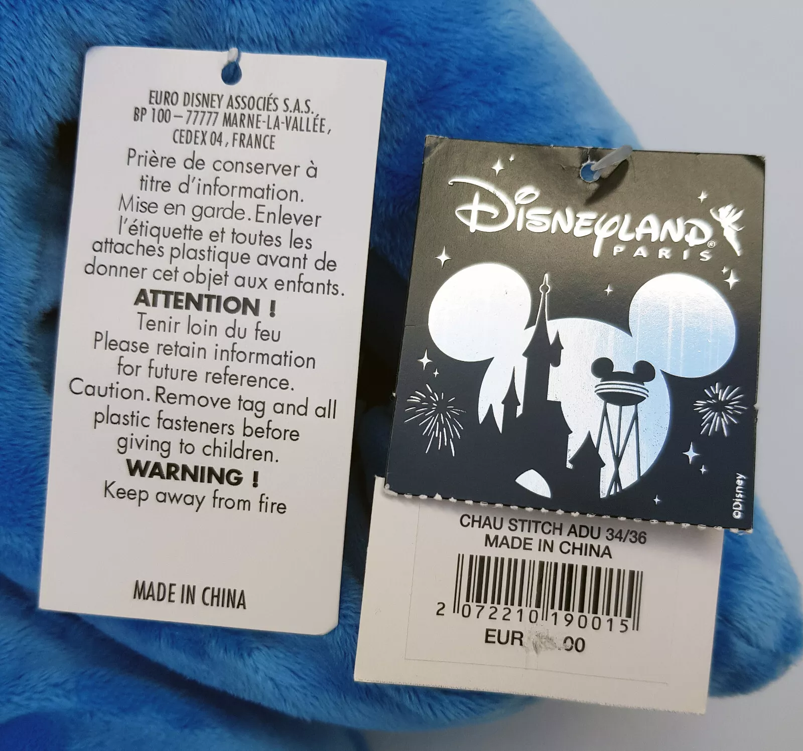 Disneyland Paris Stitch Feet Soft Plush Slippers Kids UK 1-3 / EU 34-36 - Image 11