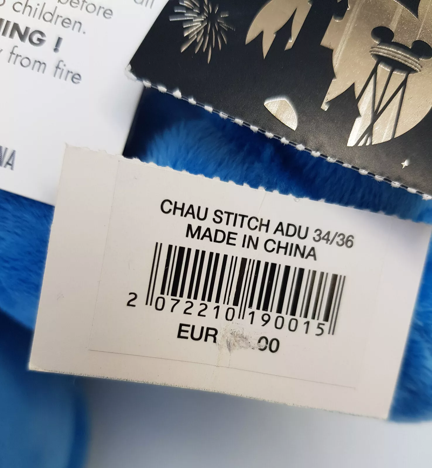 Disneyland Paris Stitch Feet Soft Plush Slippers Kids UK 1-3 / EU 34-36 - Image 12