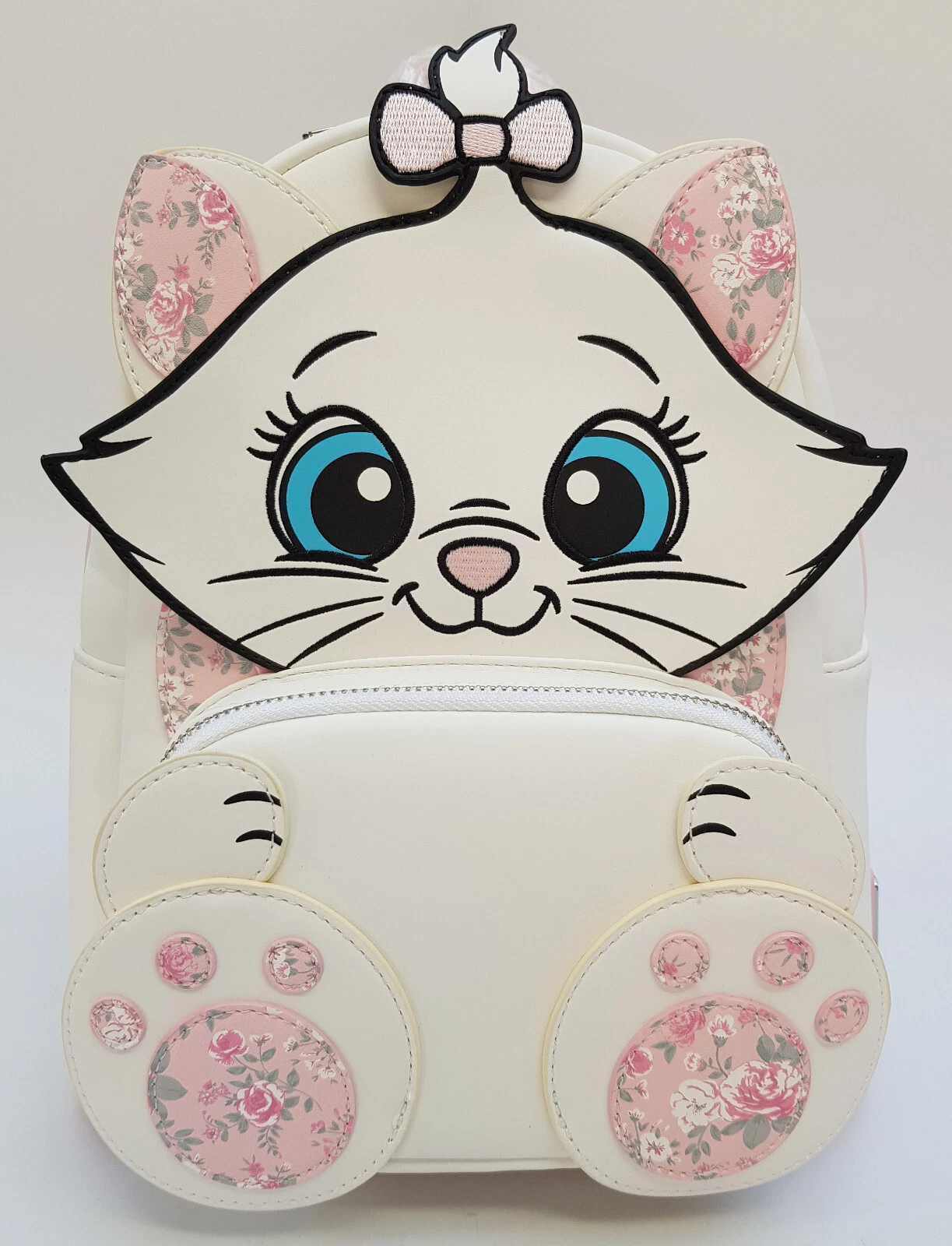 disney marie floral footsy mini backpack Loungefly x Aristocats  GeekCore In pink and cream hues and featuring our favourite feline Marie prancing through beautiful blooms Loungefly Disney Aristocats Marie Floral