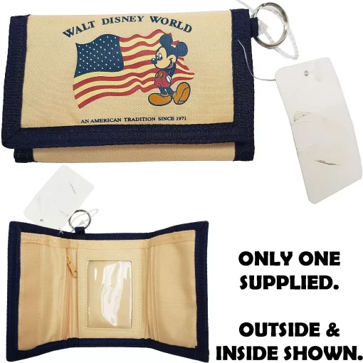 Walt_Disney_World_TriFold_Wallet_Purse_Mickey_Mouse_Disneyland_Fabric_Zip_Parks-1