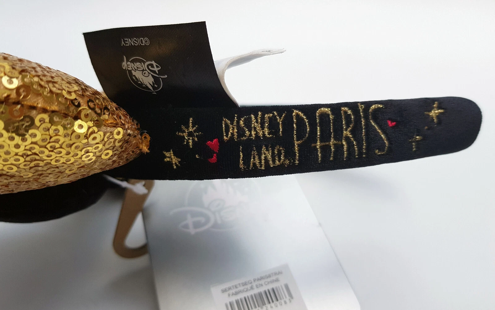 Disneyland Paris Black Velvet with Gold Sequin Ears and Gold Eiffel Tower/Castle Disneyland Paris Black & Gold Sequin Eiffel Tower Minnie  main image 2