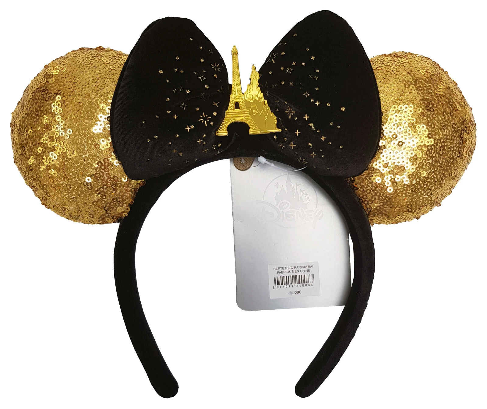 Disneyland Paris Black and Gold Eiffel Tower Ears Disneyland Paris Black & Gold Sequin Eiffel Tower Minnie  main image 3