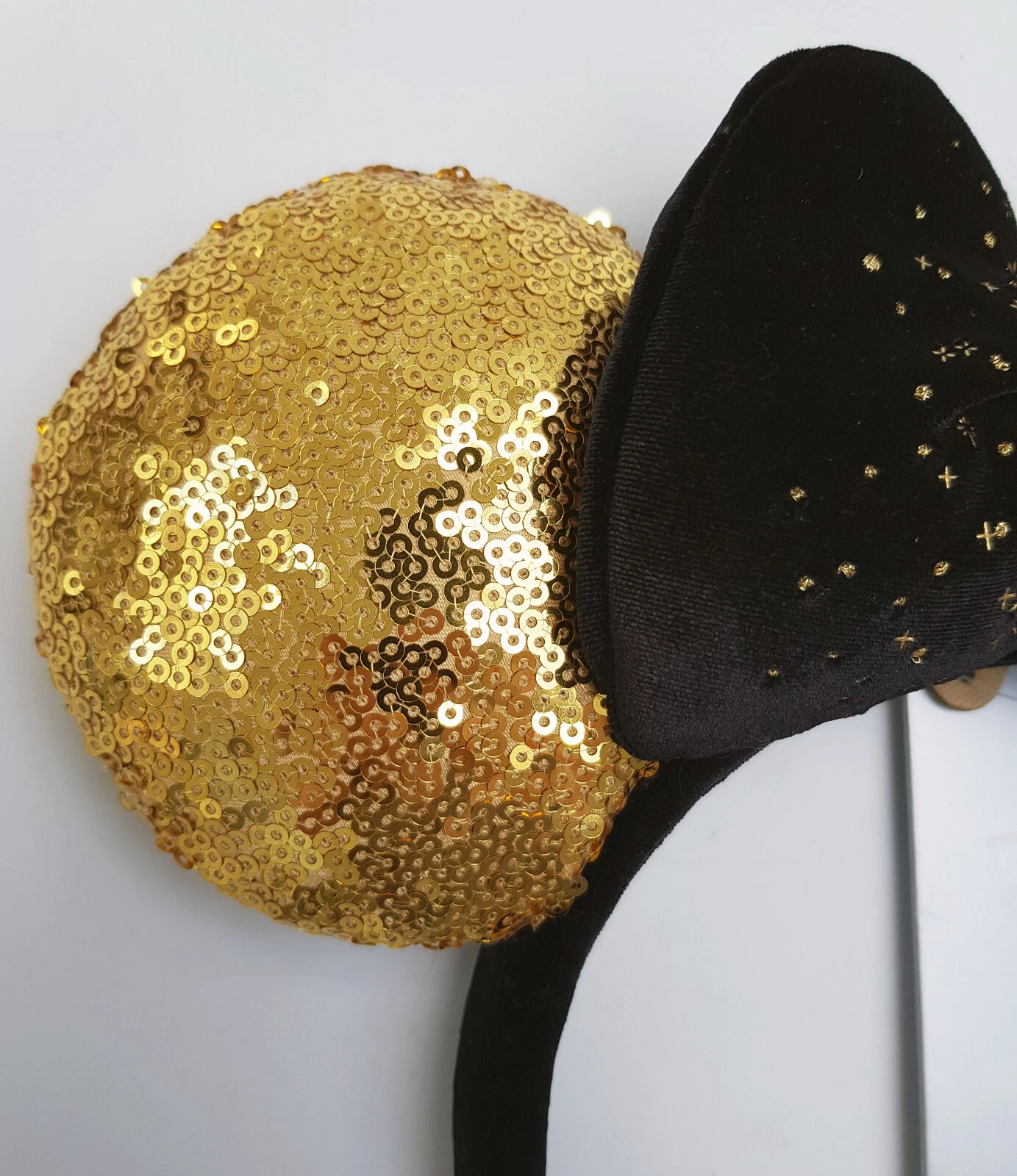 Disneyland Paris Black Velvet with Gold Sequin Ears and Gold Eiffel Tower/Castle Disneyland Paris Black & Gold Sequin Eiffel Tower Minnie  main image 3