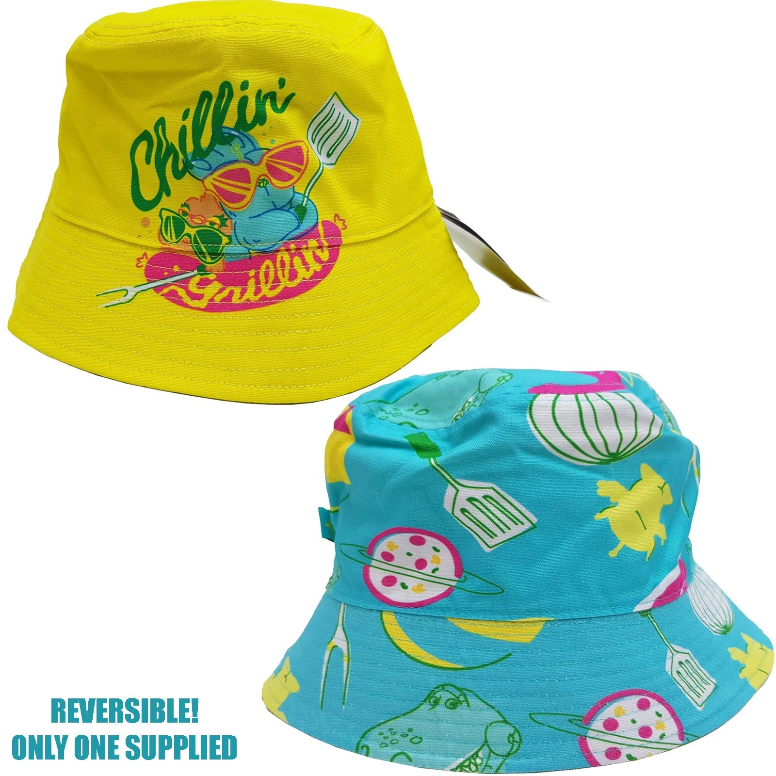 Disney Parks Toy Story Ducky & Bunny Chillin Grillin / Alien Reversible Bucket Hat - Adult