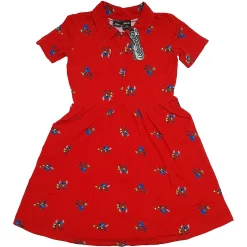 Cakeworthy Disney Lilo & Stitch Print Red Button Up Dress UK M Medium Ladies