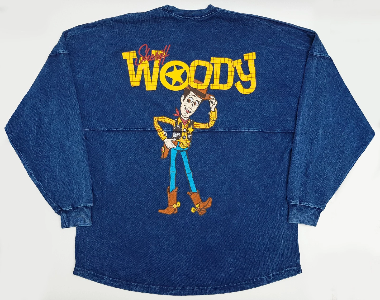Disney Store Toy Story Sheriff Woody Blue Denim Style Spirit Jersey Adults M Medium - Image 4