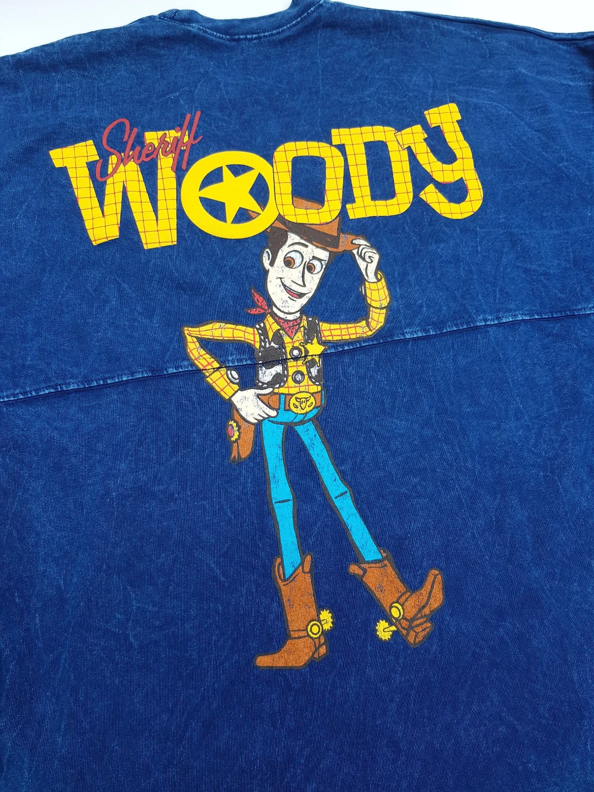 Disney Store Toy Story Sheriff Woody Blue Denim Style Spirit Jersey Adults M Medium - Image 6