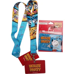 Disneyland Paris Mickey Mouse Party Pin Trading Lanyard & Ticket Pouch
