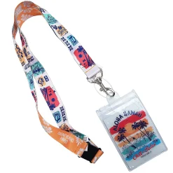 Disneyland Paris Stitch Aloha Pin Trading Lanyard With Ticket Pouch