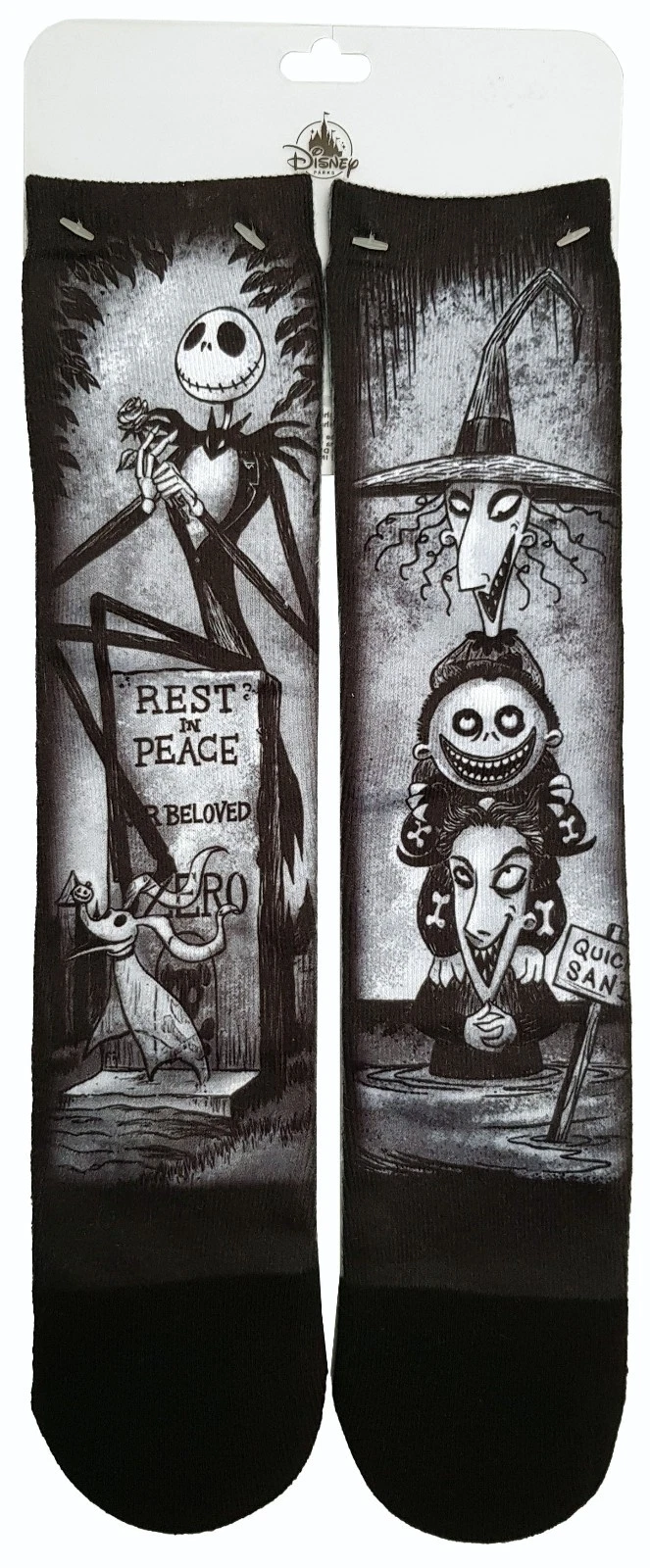 Disney Parks Nightmare Before Christmas Haunted Mansion Stretch Painting Socks Adults - Image 8