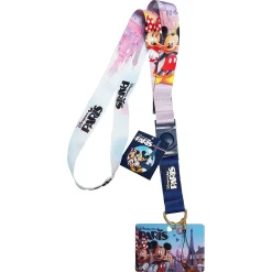 Disneyland Paris Mickey & Minnie Mouse Pin Trading Lanyard Pass Holder