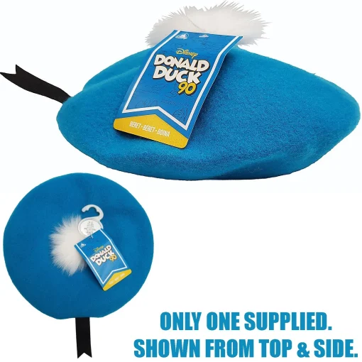 Disney_Store_Donald_Duck_Beret_Hat_Fabric_Adults_90th_Anniversary_Blue_Wool_Park-1