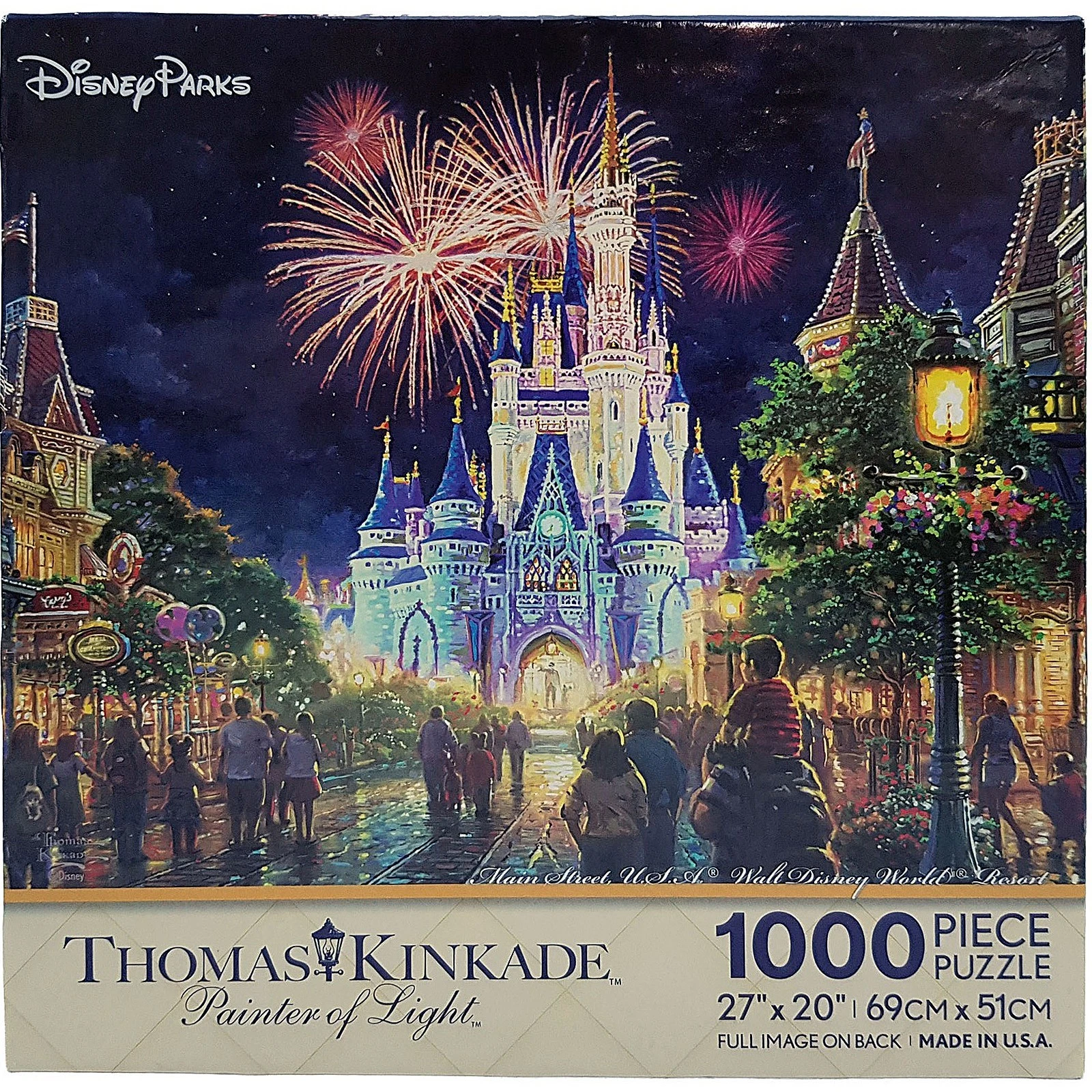 Disney Parks Thomas Kinkade Main Street USA Castle 1000 Piece Jigsaw ...