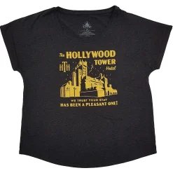Disney Parks Hollywood Hotel Tower Of Terror Black & Gold Adult T-Shirt XL