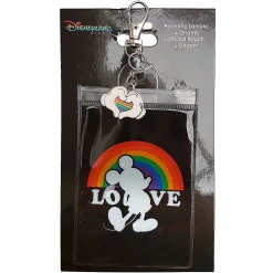 Disneyland Paris Mickey Mouse Pride Pin Trading Lanyard Ticket Pouch